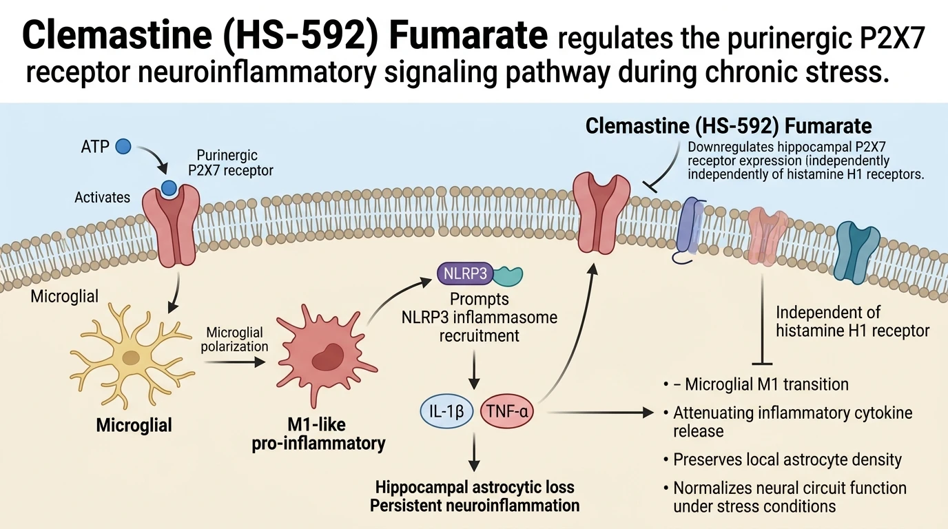 Clemastine HS-592 Fumarate regulates the purinergic P2X7 receptor neuroinflammatory signaling pathway during chronic stress.